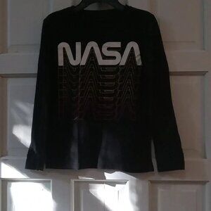 NASA Boy's Long Sleeve Black Shirt